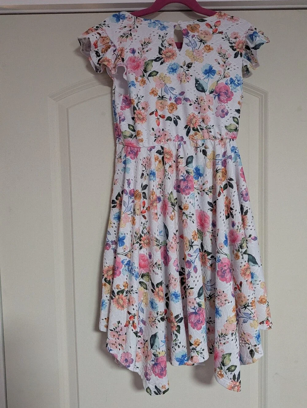 White Floral Eyelet Dress – Girls Size 8